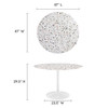 Modway Lippa 47" Round Terrazzo Dining Table EEI-5728-WHI-WHI