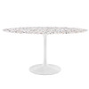 Modway Lippa 60" Oval Terrazzo Dining Table EEI-5734-WHI-WHI