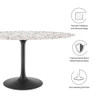 Modway Lippa 60" Oval Terrazzo Dining Table EEI-5737-BLK-WHI