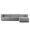 Modway Conjure Channel Tufted Upholstered Fabric 4-Piece Sectional Sofa EEI-5788