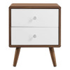 Modway Transmit 2-Drawer Nightstand MOD-7017-WAL-WHI