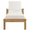 Modway Marina Outdoor Patio Teak Single Chaise EEI-1151-NAT-WHI-SET