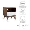 Modway Envision Nightstand MOD-7068-WAL-WHI