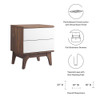 Modway Envision 2-Drawer Nightstand MOD-7069-WAL-WHI