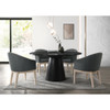 Lilola Home Jasper Ebony Black 5 Piece Round Dining Table Set with Gray Chairs 30016-3
