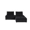 Lilola Home Anna Black Velvet 3 Pc Sectional Sofa Ottoman 81402-3
