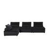 Lilola Home Anna Black Velvet 4-Seater Modular Sofa 81402-4A