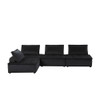 Lilola Home Anna Black Velvet 4 Pc Sectional Sofa 81402-4C
