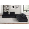 Lilola Home Anna Black Velvet 5 Pc Sectional Sofa Ottoman 81402-5A