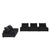 Lilola Home Anna Black Velvet 5 Pc Sofa and Loveseat 81402-5C
