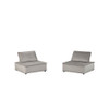 Lilola Home Anna Light Gray Velvet Set of 2 Armless Lounge Chair 81403-2