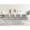 Lilola Home Anna Light Gray Velvet 4-Seater Modular Sofa 81403-4A
