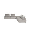 Lilola Home Anna Light Gray Velvet 5 Pc Sectional Sofa Ottoman 81403-5A
