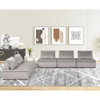 Lilola Home Anna Light Gray Velvet 5 Pc Sectional Sofa Ottoman 81403-5A
