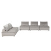 Lilola Home Anna Light Gray Velvet 5 Pc Sectional Sofa Ottoman 81403-5A
