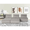 Lilola Home Anna Light Gray Velvet 5 Pc Sectional Sofa Ottoman 81403-5A
