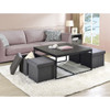 Lilola Home Caitlin Black Wood Grain 5 Piece Coffee Table Set 98033
