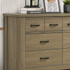 Lilola Home Finn Coffee Gray Oak Finish Dresser with 6 Drawers and Black Handles 58900DR
