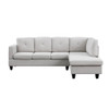 Lilola Home Santiago Light Gray Linen Sectional Sofa with Right Facing Chaise 83071
