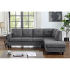 Lilola Home Ivan Dark Gray Woven Sectional Sofa with Right Facing Chaise 83075
