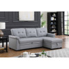 Lilola Home Lexi Gray Synthetic Leather Modern Reversible Sleeper Sectional Sofa with Storage Chaise  81346


