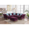 Lilola Home Maddie Purple Velvet 5-Seater Sectional Sofa with Storage Ottoman 89840PE-1
