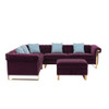 Lilola Home Maddie Purple Velvet 6-Seater Sectional Sofa with Storage Ottoman 89840PE-2
