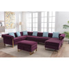 Lilola Home Maddie Purple Velvet 7-Seater Sectional Sofa with Reversible Chaise and Storage Ottoman 89840PE-3
