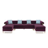 Lilola Home Maddie Purple Velvet 5-Seater Double Chaise Sectional Sofa 89840PE-5
