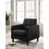 Lilola Home Hale Black Velvet Armchairs and End Table Living Room Set 89005BK-SET
