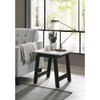 Lilola Home Hale Black Velvet Armchairs and End Table Living Room Set 89005BK-SET

