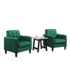 Lilola Home Hale Green Velvet Armchairs and End Table Living Room Set 89005GN-SET
