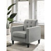Lilola Home Hale Light Gray Velvet Armchairs and End Table Living Room Set 89005GY-SET

