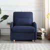 Lilola Home Huckleberry Blue Linen Accent Chair with Storage Ottoman and Folding Side Table 88861