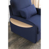 Lilola Home Huckleberry Blue Linen Accent Chair with Storage Ottoman and Folding Side Table 88861