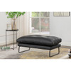 Lilola Home Karla Black PU Leather Contemporary Loveseat and Ottoman 88863BK

