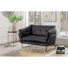 Lilola Home Karla Black PU Leather Contemporary Loveseat 88863BK-L
