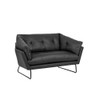 Lilola Home Karla Black PU Leather Contemporary Loveseat 88863BK-L
