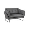 Lilola Home Karla Gray PU Leather Contemporary Loveseat 88863GY-L
