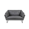 Lilola Home Karla Gray PU Leather Contemporary Loveseat 88863GY-L
