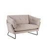 Lilola Home Karla Gray Velvet Contemporary Loveseat and Ottoman 88864GY
