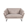 Lilola Home Karla Gray Velvet Contemporary Loveseat and Ottoman 88864GY
