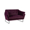 Lilola Home Karla Purple Velvet Contemporary Loveseat and Ottoman 88864PE
