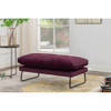 Lilola Home Karla Purple Velvet Contemporary Loveseat and Ottoman 88864PE
