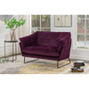 Lilola Home Karla Purple Velvet Contemporary Loveseat 88864PE-L
