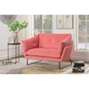 Lilola Home Karla Pink Velvet Contemporary Loveseat and Ottoman 88864PK
