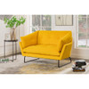 Lilola Home Karla Yellow Velvet Contemporary Loveseat and Ottoman 88864YW
