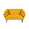 Lilola Home Karla Yellow Velvet Contemporary Loveseat and Ottoman 88864YW
