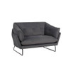 Lilola Home Karla Dark Gray Velvet Contemporary Loveseat and Ottoman 88864DG
