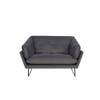 Lilola Home Karla Dark Gray Velvet Contemporary Loveseat and Ottoman 88864DG
